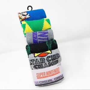 NWT Super Nintendo Mario Crew Socks 5 Pair